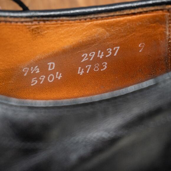 ALLEN EDMONDS HILLCREST BLACK MADE IN U.S.A. BICYCLE TOE SHOES SIZE 9.5 D - Picture 7 of 11